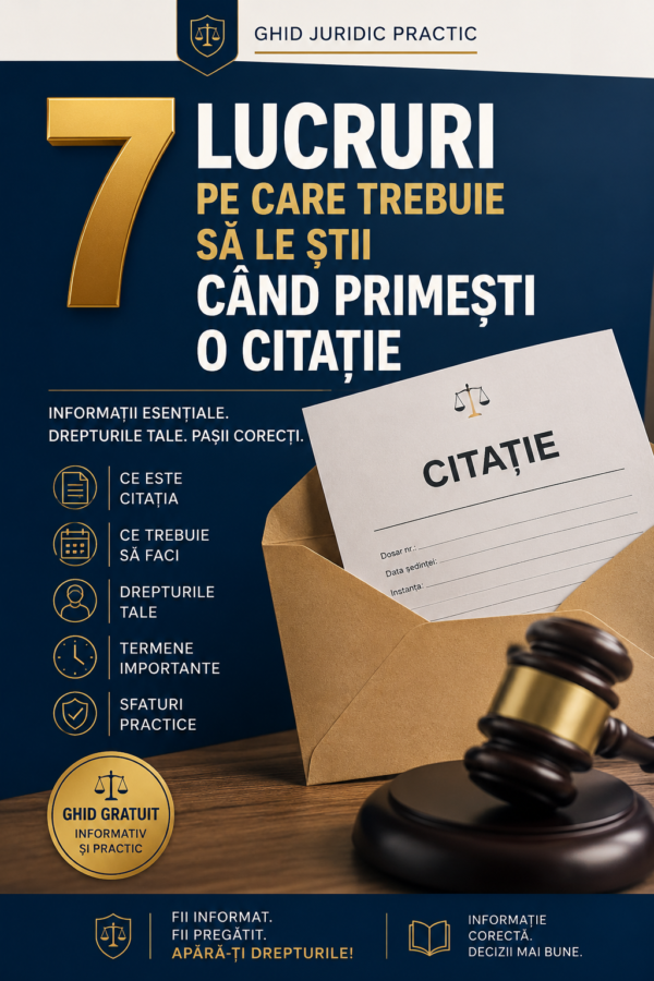 7 lucruri pe care trebuie să le știi când primești o citație - Mini-ghid digital