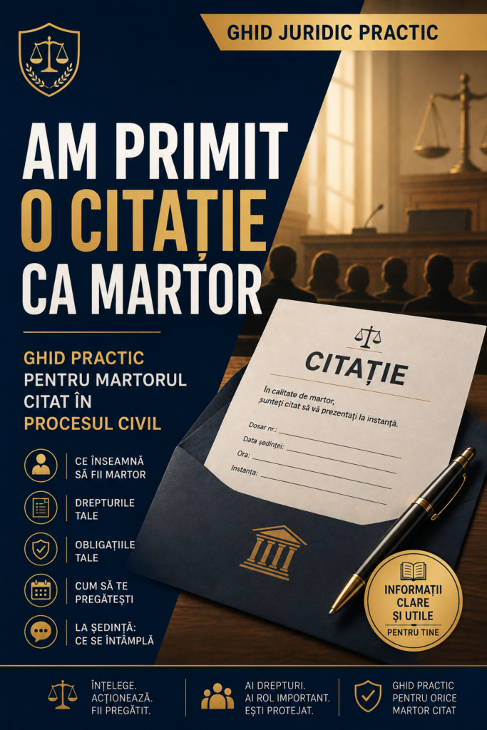 "Am primit o citație ca martor" – Ghid practic digital pentru martorul citat în procesul civil