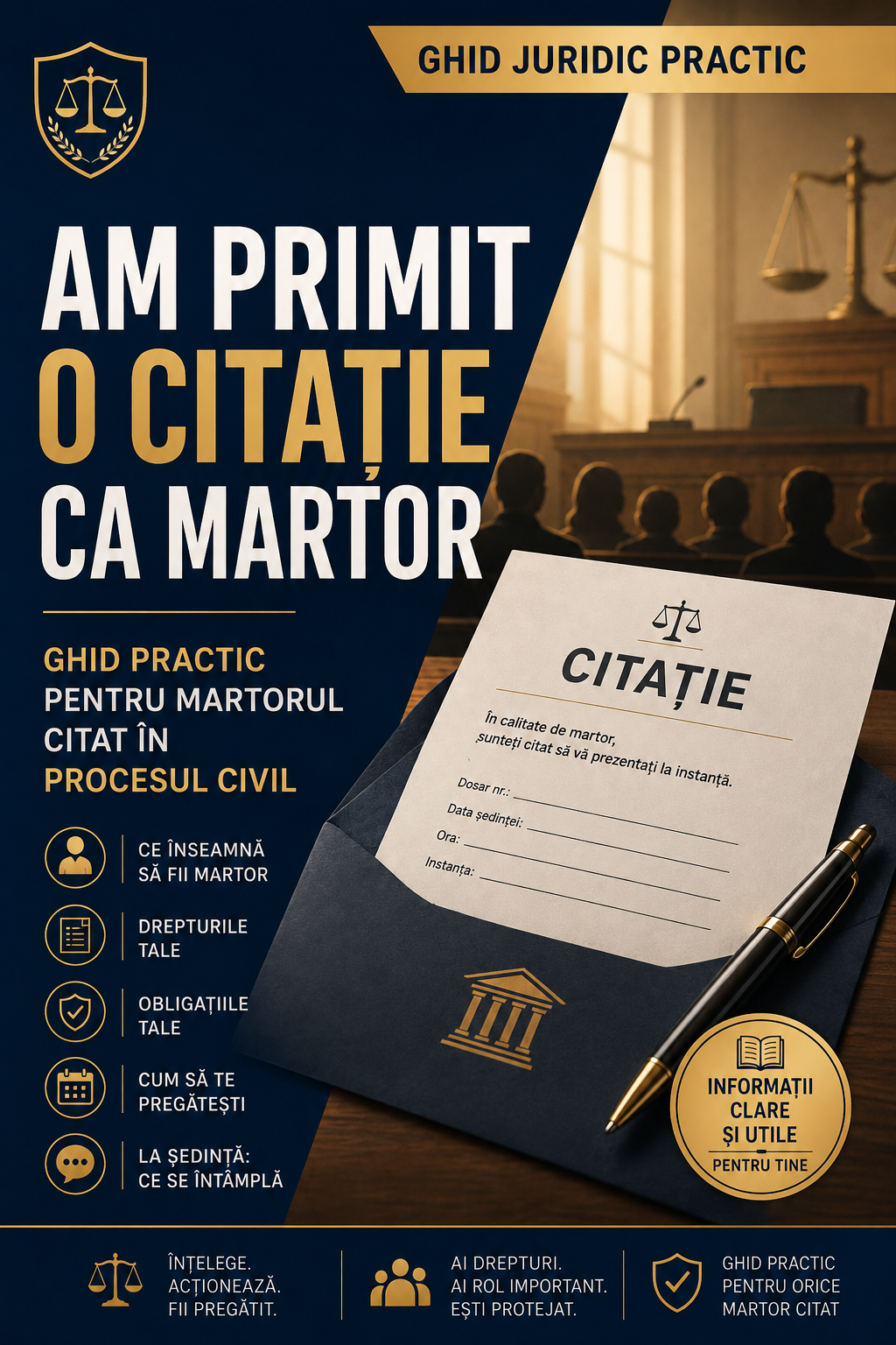"Am primit o citație ca martor" – Ghid practic digital pentru martorul citat în procesul civil